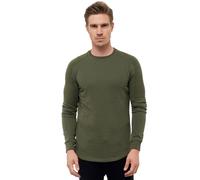 Sweatshirt RUSTY NEAL, Herren, Gr. XXL, grün (khaki), 70% Baumwolle, 30% Polyester, unifarben, normal, Rundhals, Sweatshirts Sweatshirt, mit geripptem Ärmeldesign (66903518-XXL) khaki