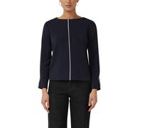 Sweatshirt S.OLIVER BLACK LABEL, Damen, Gr. 34, navy, Sweatware, Obermaterial: 49% Modal, 45% Polyester, 6% Elasthan, kontrastfarbene Details, relaxed fit hüftlang, U-Boot-Ausschnitt, angesetztes Bünd