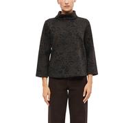 Sweatshirt S.OLIVER BLACK LABEL, Damen, Gr. 44, braun (braun aop), Obermaterial: 50% Viskose, 44% Polyester, 6% Elasthan, bedruckt, Sweatshirts Sweatshirt, mit Allover Animalprint, mit Rollkragen (516