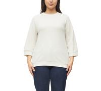Sweatshirt S.OLIVER CURVE, Damen, Gr. 52, beige, Sweatware, Obermaterial: 50% Baumwolle, 50% Polyester, meliert, bequem hüftbedeckend, Rundhals, Bündchen, Sweatshirts Sweatshirt, 3/4-Arm, mit Rundhals