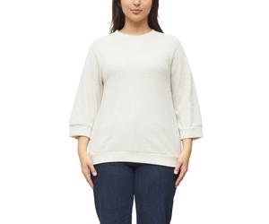 Sweatshirt S.OLIVER CURVE, Damen, Gr. 54, beige (light beige melange), Sweatware, Obermaterial: 50% Baumwolle, 50% Polyester, meliert, bequem hüftbedeckend, Rundhals, Bündchen, Sweatshirts Sweatshirt,