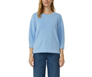 Sweatshirt S.OLIVER, Damen, Gr. 34, blau, Sweatware, Obermaterial: 47% Modal, 41% Polyester, 12% Elasthan, unifarben, bequem hüftbedeckend, Rundhals, Sweatshirts Sweatshirt, 3/3-Arm mit Stretch (42665