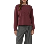 Sweatshirt S.OLIVER, Damen, Gr. 36, schwarz merlot, Sweatware, Obermaterial: 47% Modal, 41% Polyester, 12% Elasthan, unifarben, relaxed fit normal, Rundhals, Bündchen, Sweatshirts Sweatshirt, mit Präg