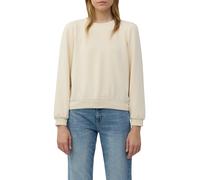 Sweatshirt S.OLIVER, Damen, Gr. 40, beige (ecru), Sweatware, Obermaterial: 47% Modal, 41% Polyester, 12% Elasthan, unifarben, casual, regular fit taillenbedeckt, Rundhals, Langarm Bündchen, Sweatshirt