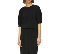 Sweatshirt S.OLIVER, Damen, Gr. 42, schwarz, Obermaterial: 47% Modal, 41% Polyester, 12% Elasthan, unifarben, regular fit taillenbedeckt, Rundhals, Bündchen, Sweatshirts Sweatshirt, mit Halbarm (35380
