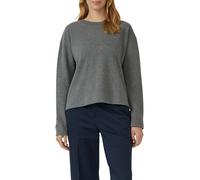 Sweatshirt S.OLIVER, Damen, Gr. 42, schwarz, Sweatware, Obermaterial: 50% Baumwolle, 50% Polyester, unifarben, relaxed fit normal, Rundhals, gerader Abschluss, Sweatshirts Sweatshirt, mit Rippblende (