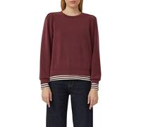 Sweatshirt S.OLIVER, Damen, Gr. 44, dunkelrot, Sweatware, Obermaterial: 47% Modal, 41% Polyester, 12% Elasthan, unifarben, casual, regular fit taillenbedeckt, Rundhals, Langarm Bündchen, Sweatshirts, 