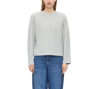 Sweatshirt S.OLIVER, Damen, Gr. 44, grau (mid grau), angeraute Sweatware, Obermaterial: 50% Baumwolle, 50% Polyester, relaxed fit taillenbedeckt, Rundhals, Sweatshirts Sweatshirt, Relaxed Fit mit über