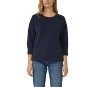 Sweatshirt S.OLIVER, Damen, Gr. 44, navy, Sweatware, Obermaterial: 47% Modal, 41% Polyester, 12% Elasthan, unifarben, bequem hüftbedeckend, Rundhals, Sweatshirts Sweatshirt, 3/3-Arm mit Stretch (29461