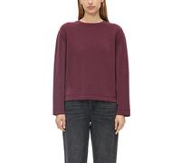 Sweatshirt S.OLIVER, Damen, Gr. 46, lila (burgundy), Sweatware, Obermaterial: 47% Modal, 41% Polyester, 12% Elasthan, unifarben, bequem hüftlang, Rundhals, abgesteppte Kante, Sweatshirts Sweatshirt, u