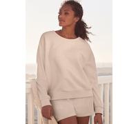 Sweatshirt S.OLIVER "aus Ripp-Qualität" Gr. 48/50, beige (creme) Damen Sweatshirts (63088746-48) creme