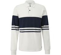Sweatshirt S.OLIVER, Herren, Gr. M, ecru blau, Sweatware, Obermaterial: 100% Baumwolle, gestreift, regular fit normal, ohne Ausschnitt, Flachstrickbündchen, Sweatshirts Sweatshirt, mit Polokragen, Reg