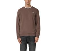 Sweatshirt S.OLIVER, Herren, Gr. XL, braun, Sweatware, Obermaterial: 70% Baumwolle, 30% Polyester, unifarben, regular fit taillenbedeckt, Rundhals, Rippbündchen, Sweatshirts Sweatshirt, mit Logo Stick