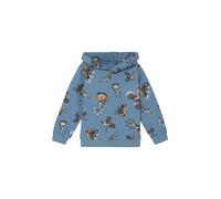 Sweatshirt S.OLIVER JUNIOR, Jungen, Gr. 104/110, blau (blau animal), Sweatware, Obermaterial: 90% Baumwolle, 10% Polyester, bedruckt, normal hüftbedeckend, Rundhals, Flachstrickbündchen, Sweatshirts S