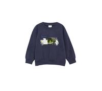 Sweatshirt S.OLIVER JUNIOR, Jungen, Gr. 116/122, dunkelblau, Sweatware, Obermaterial: 90% Baumwolle, 10% Polyester, loose fit normal, Rundhals, Rippbündchen, Sweatshirts Sweatshirt, Wendepailletten un