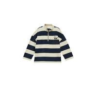 Sweatshirt S.OLIVER JUNIOR, Jungen, Gr. 140, blau, Sweatware, Obermaterial: 90% Baumwolle, 10% Polyester, bedruckt, gestreift, regular fit normal, ohne Ausschnitt, gerader Abschluss, Sweatshirts Sweat