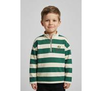 Sweatshirt S.OLIVER JUNIOR, Jungen, Gr. 170/176, ecru grün, Sweatware, Obermaterial: 90% Baumwolle, 10% Polyester, bedruckt, gestreift, regular fit normal, ohne Ausschnitt, gerader Abschluss, Sweatshi