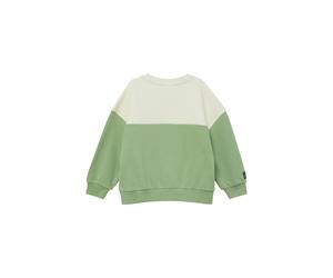 Sweatshirt S.OLIVER JUNIOR, Jungen, Gr. 92/98, grün, Sweatware, Obermaterial: 90% Baumwolle, 10% Polyester, bequem normal, Rundhals, Rippbündchen, Sweatshirts Sweatshirt, bequem geschnitten, Rundhalsa