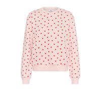 Sweatshirt SAINT TROPEZ "Sweatshirt PammaSZ", Damen, Gr. M, rosa (pink rot sketched heart), Obermaterial: 65% Baumwolle CO. 35% Polyester PES., Sweatshirts Sweatshirt (40913435-M) pink rot sketched he