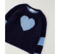Sweatshirt SARABANDA "BABY GIRL KNITWEAR", Mädchen, Gr. 104, blau (navy), 92% Polyamid, 6% Polyester, 2% metallisiert, Sweatshirts Sweatshirt (34059061-104) navy