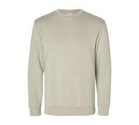 Sweatshirt SELECTED "SLHEMANUEL SOFT CREW NECK SWEAT NOOS", Herren, Gr. M, pure cashmere, angeraute Sweatware, Obermaterial: 77% Viskose, 18% Polyester, 5% Elasthan, unifarben, regular fit hüftlang, R