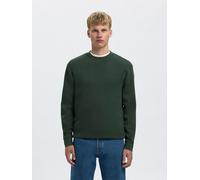 Sweatshirt SELECTED "SLHEMANUEL SOFT CREW NECK SWEAT NOOS", Herren, Gr. XXL, grün (deep forest), angeraute Sweatware, Obermaterial: 77% Viskose, 18% Polyester, 5% Elasthan, unifarben, regular fit hüft