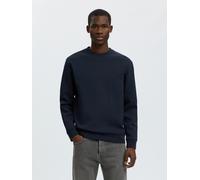 Sweatshirt SELECTED "SLMTOM SOFT CREW NECK SWEAT NOOS", Herren, Gr. M, blau (sky captain), angeraute Sweatware, Obermaterial: 74% Baumwolle, 19% Polyester, 7% Elasthan, unifarben, regular fit normal,