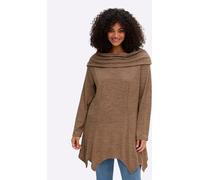 Sweatshirt SHEEGO BY JOE BROWNS, Damen, Gr. 40/42, braun, meliert, 62% Polyester, 30% Viskose, 8% Elasthan, meliert, unifarben, Sweatshirts Sweatshirt (42422706-40) braun, meliert