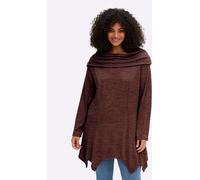 Sweatshirt SHEEGO BY JOE BROWNS, Damen, Gr. 56/58, bordeaux, schwarz, meliert, 62% Polyester, 30% Viskose, 8% Elasthan, meliert, unifarben, Sweatshirts Sweatshirt (27386128-56) bordeaux, schwarz, meli