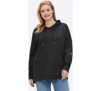 Sweatshirt SHEEGO, Damen, Gr. 40/42, schwarz, 50% Baumwolle, 50% Modal, unifarben, Sweatshirts Sweatshirt (70201158-40) schwarz