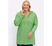 Sweatshirt SHEEGO, Damen, Gr. 48/50, apfel, 50% Baumwolle, 50% Modal, unifarben, Sweatshirts Sweatshirt (70210151-48) apfel