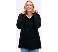 Sweatshirt SHEEGO, Damen, Gr. 48/50, blau (tiefblau), 50% Baumwolle, 50% Modal, unifarben, Sweatshirts Sweatshirt (64624654-48) tiefblau