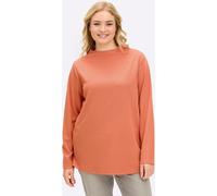 Sweatshirt SHEEGO, Damen, Gr. 48/50, kirsche, orange, gemustert, 80% Polyester, 16% Viskose, 4% Elasthan, gemustert, mehrfarbig, Sweatshirts Sweatshirt (71942218-48) kirsche, orange, gemustert