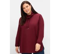 Sweatshirt SHEEGO "Große Größen" Gr. 48/50, rot (weinrot) Damen Sweatshirts (96549222-48) weinrot