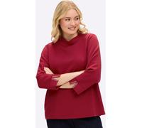 Sweatshirt SHEEGO, Damen, Gr. 52/54, kirsche, 50% Modal, 44% Polyester, 6% Elasthan, unifarben, Sweatshirts Sweatshirt (20592457-52) kirsche