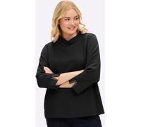 Sweatshirt SHEEGO, Damen, Gr. 52/54, schwarz, 50% Modal, 44% Polyester, 6% Elasthan, unifarben, Sweatshirts Sweatshirt (30577517-52) schwarz