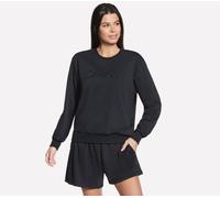 Sweatshirt SKECHERS "SKECHERS SIGNATURE CREW", Damen, Gr. XL (46/48), schwarz, Obermaterial: 54% Baumwolle, 46% Polyester, Sweatshirts Sweatshirt, für Erwachsene, sportlicher Stil (44055304-XL) schwar