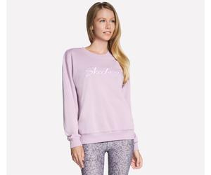 Sweatshirt SKECHERS "SKECHERS SIGNATURE CREW", Damen, Gr. XXL (50/52), misty mauve, Obermaterial: 54% Baumwolle, 46% Polyester, Sweatshirts Sweatshirt, für Erwachsene, sportlicher Stil (19509863-XXL)