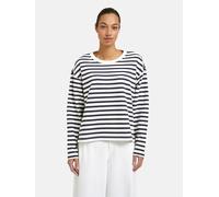 Sweatshirt SMITH & SOUL, Damen, Gr. M, marine, Sweatware, Obermaterial: 100% Baumwolle, gestreift, hüftbedeckend, Rundhals, Sweatshirts Sweatshirt, mit Label-Aufnäher, Rundhals (57431268-M) marine