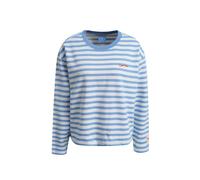 Sweatshirt SMITH & SOUL, Damen, Gr. S, true blau, Sweatware, Obermaterial: 100% Baumwolle, bestickt, gestreift, gerade normal, Rundhals, abgesteppte Kante, Sweatshirts Sweatshirt, mit Stickerei und La
