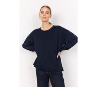 Sweatshirt SOYACONCEPT "SC-BANU 164", Damen, Gr. XXL, blau (navy), Sweatware, Obermaterial: 48% Modal, 48% Polyester, 4% Elasthan, unifarben, modisch, regular fit normal, Rundhals, Langarm Rippbündche