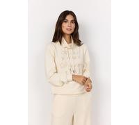 Sweatshirt SOYACONCEPT "SC-BANU 217", Damen, Gr. S, beige (cream), Sweatware, Obermaterial: 48% Modal, 48% Polyester, 4% Elasthan, unifarben, hüftlang, hoch geschlossener Ausschnitt, Sweatshirts Sweat