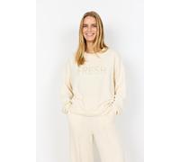 Sweatshirt SOYACONCEPT "SC-BANU 291", Damen, Gr. S, cream, angeraute Sweatware, Obermaterial: 48% Modal, 48% Polyester, 4% Elasthan, unifarben, Basic normal, Rundhals, angeschnitten Rippbündchen, Swea