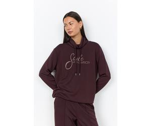 Sweatshirt SOYACONCEPT "SC-BANU 329", Damen, Gr. L, braun (chocolate plum), Sweatware, Obermaterial: 48% Modal, 48% Polyester, 4% Elasthan, unifarben, normal, Rundhals, Sweatshirts Sweatshirt, Viskose