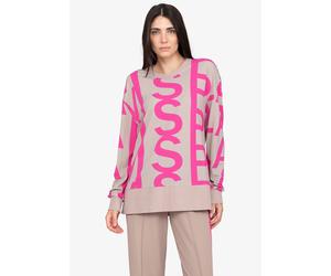 Sweatshirt SPORTALM KITZBÜHEL, Damen, Gr. 40, beige pink, Sweatware, Obermaterial: 95% Viskose, 5% Elasthan, bedruckt, gemustert, mehrfarbig, regular fit normal, Rundhals, eingesetzt Rippbündchen, Swe