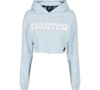Sweatshirt STARTER BLACK LABEL "Starter Black Label Damen Ladies Starter Cropped Hoody", Damen, Gr. L, blau (icewaterblau), 65% Baumwolle, 35% Polyester, unifarben, oversize, ohne Ausschnitt, Sweatshi