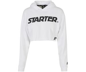 Sweatshirt STARTER BLACK LABEL "Starter Black Label Damen Ladies Starter Cropped Hoody", Damen, Gr. L, weiß, 65% Baumwolle, 35% Polyester, unifarben, oversize, ohne Ausschnitt, Sweatshirts Sweatshirt