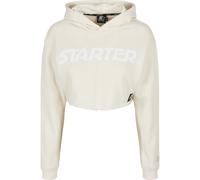 Sweatshirt STARTER BLACK LABEL "Starter Black Label Damen Ladies Starter Cropped Hoody", Damen, Gr. XS, beige (paleweiß), 65% Baumwolle, 35% Polyester, unifarben, oversize, ohne Ausschnitt, Sweatshirt