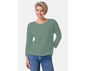 Sweatshirt STOOKER WOMEN "STCLEA Sweatshirt 3/4-Arm", Damen, Gr. 40/42, grün (feldspar grün), Sweatware, 46% Viskose, 30% Polyester, 24% Polyamid, regular fit, Rundhals, Sweatshirts Sweatshirt, Regula