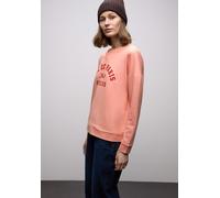 Sweatshirt STREET ONE, Damen, Gr. 34, light apricot, Sweatware, Obermaterial: 48% Baumwolle, 47% Modal, 5% Elasthan, bedruckt, normal hüftbedeckend, Rundhals, Bündchen, Sweatshirts Sweatshirt, mit Wor